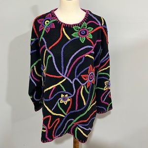 The Import Workshop vintage embroidered sweater women’s sz M